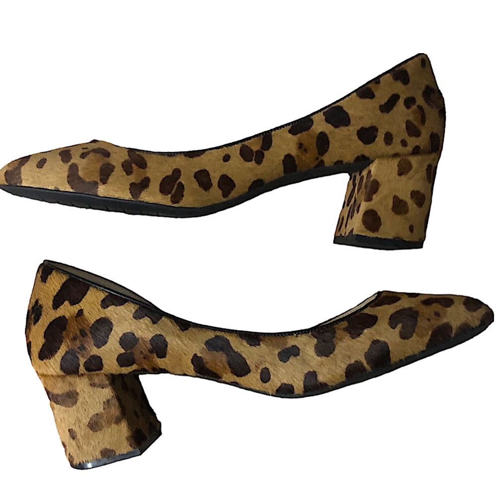 NWOT - Cole Haan Real Fur Women’s Leopard Print Chunky Heels